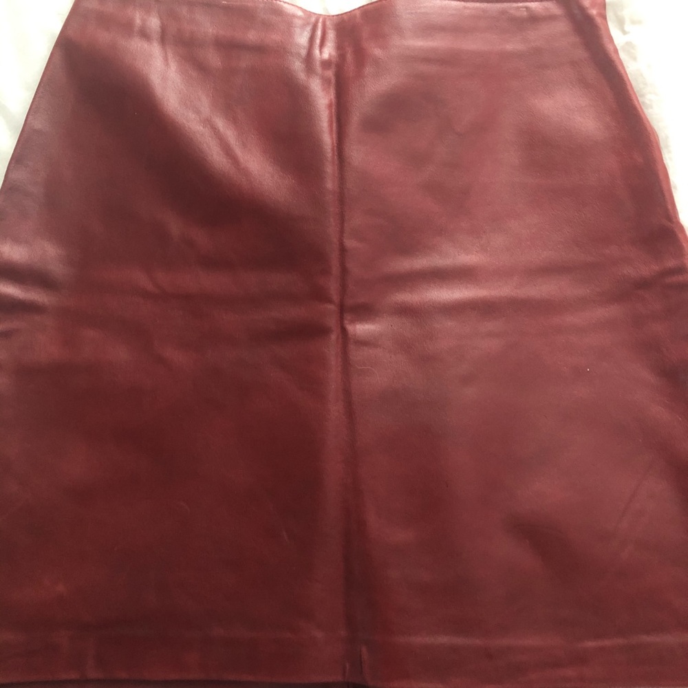 100% dark red (wine) leather skirt